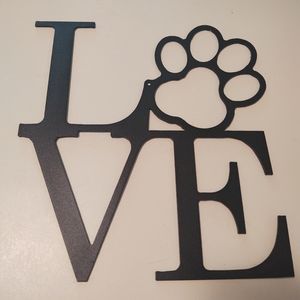 Metal Dog Love sign